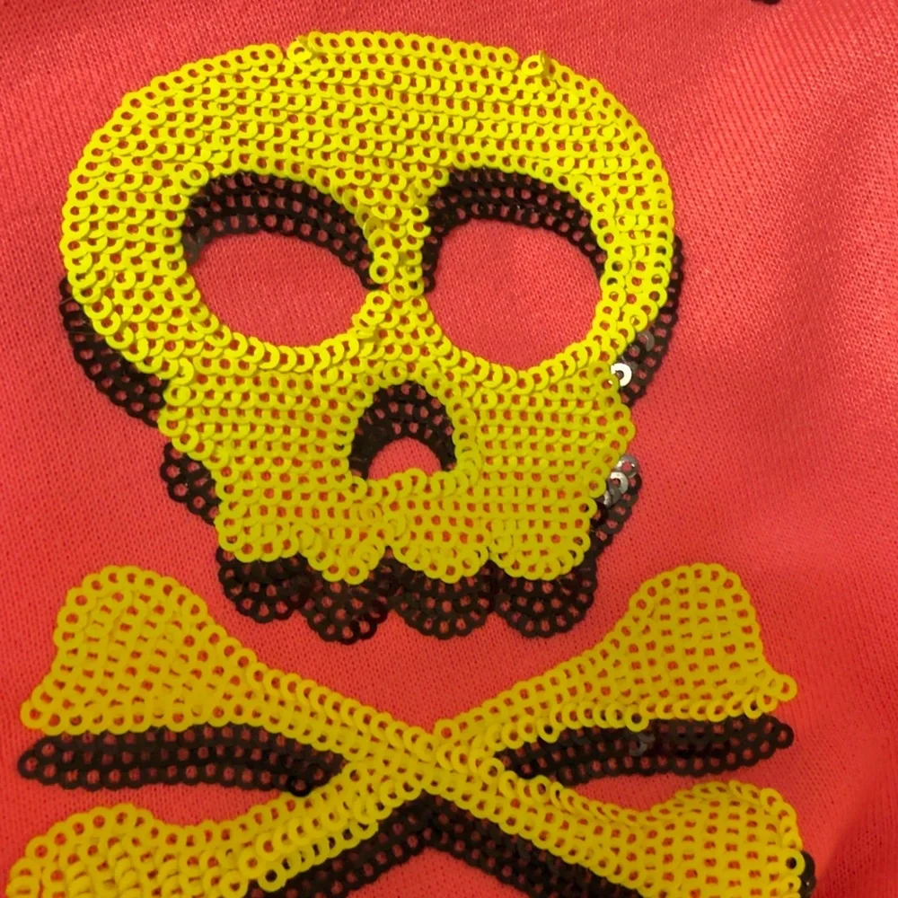 Queen of Sparkle NWT Colorful Skull Sequin Sweatshirt - Picture 5 of 16